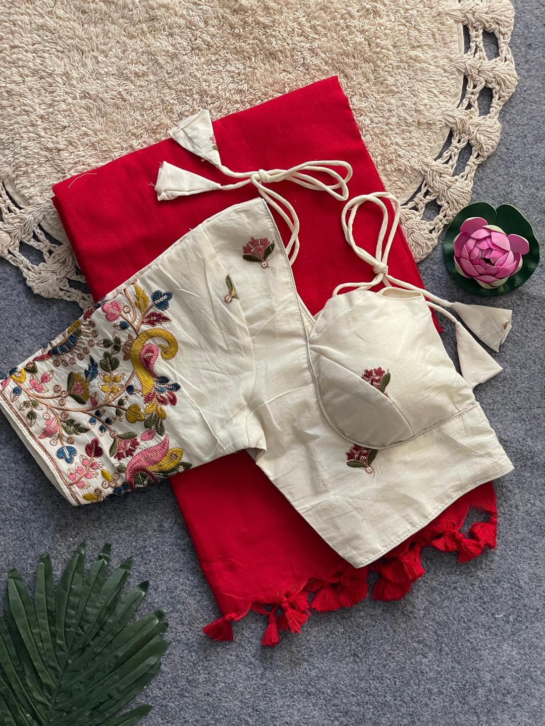 Khadi Cotton Plain Saree @ 99 AED -A10