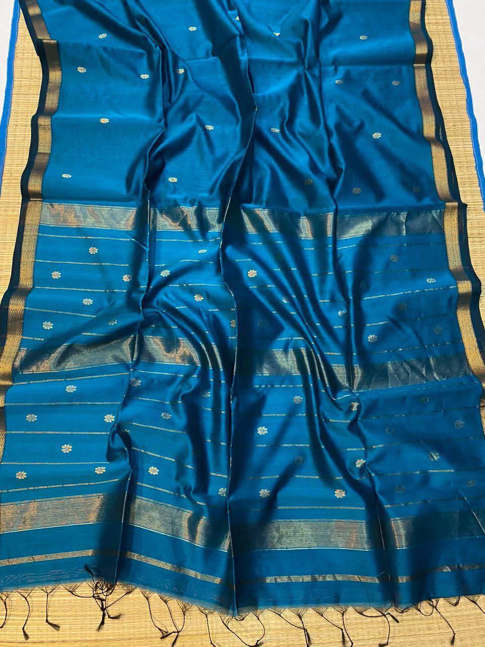 Semi Maheshwari Chanderi Silk Sarees 9