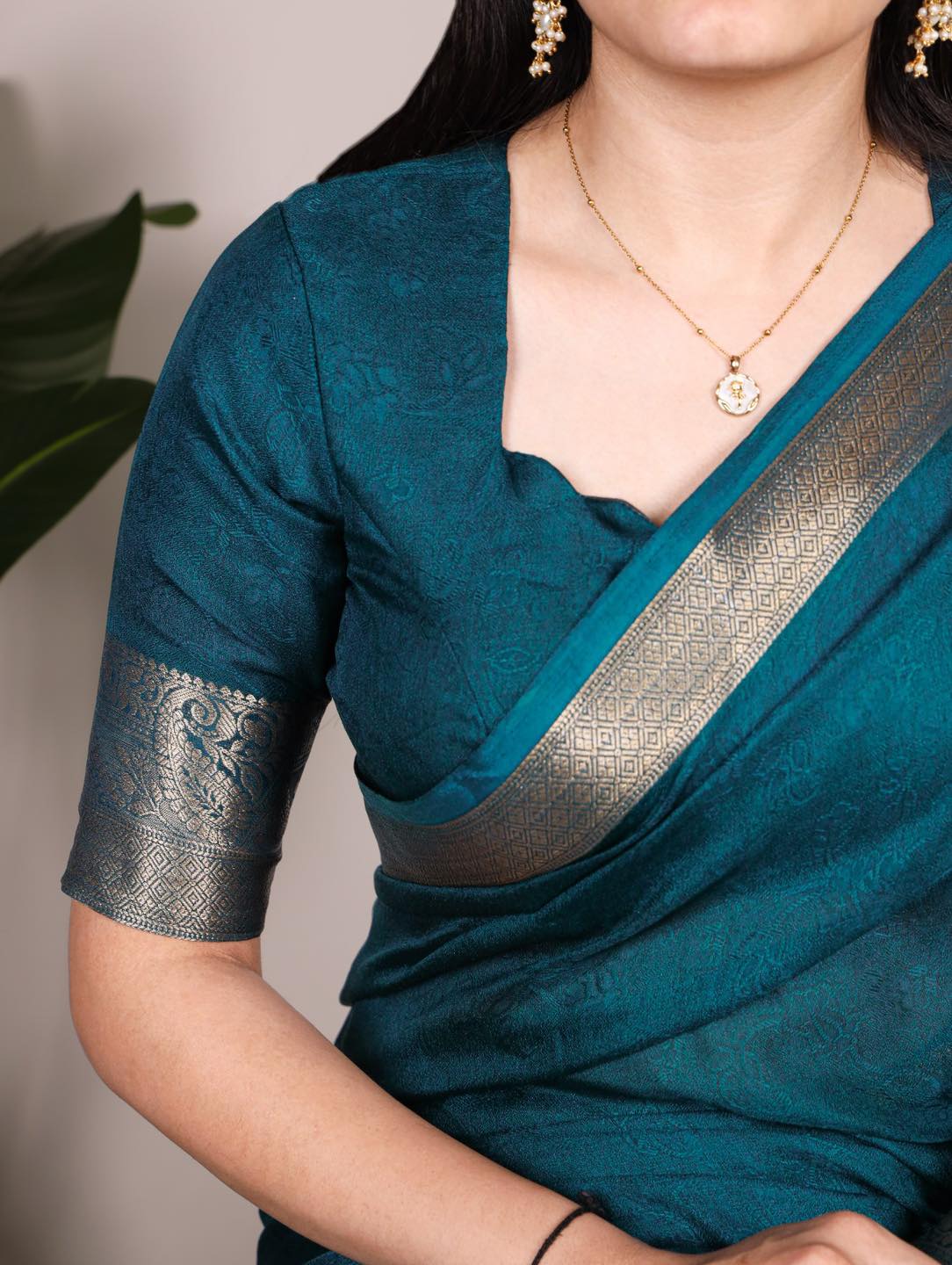 Mash Mellow Silk Plain Sarees with Jacquard Weaving Border blue