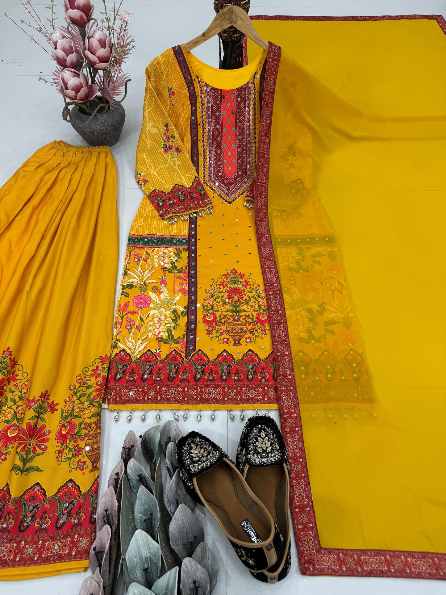 ST-219 – Designer Natural Silk Salwar Suit Set