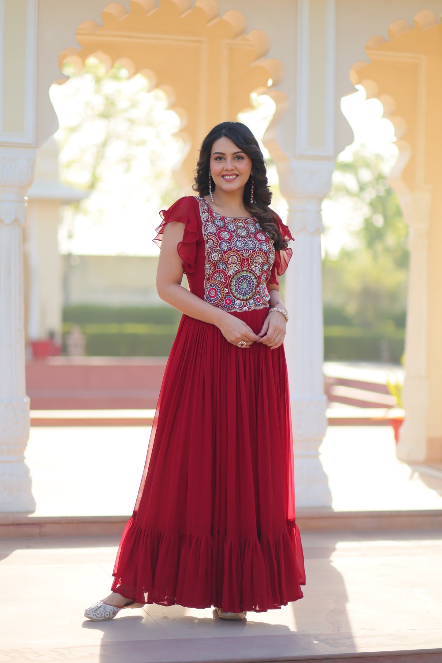 KA-1179 – Readymade Designer Gown Collection - Maroon
