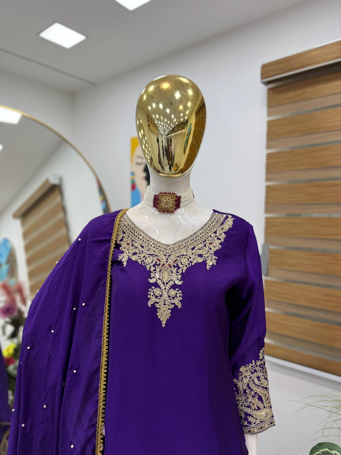 Z-9283 – Designer Party Wear Sharara Suit Set - Blue
