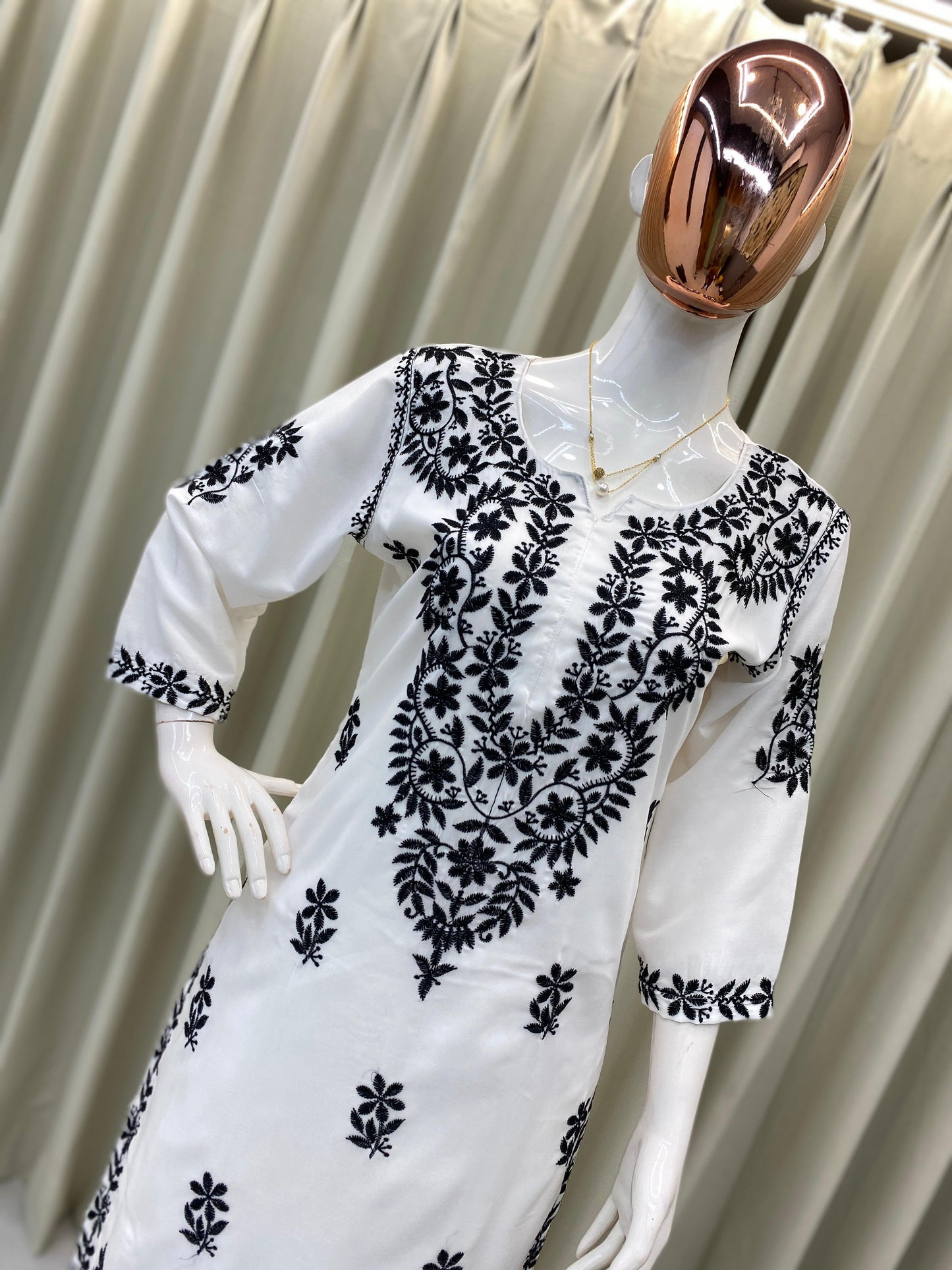 BE-376 – Designer & Daily Wear Kurta Plazzo Set - White