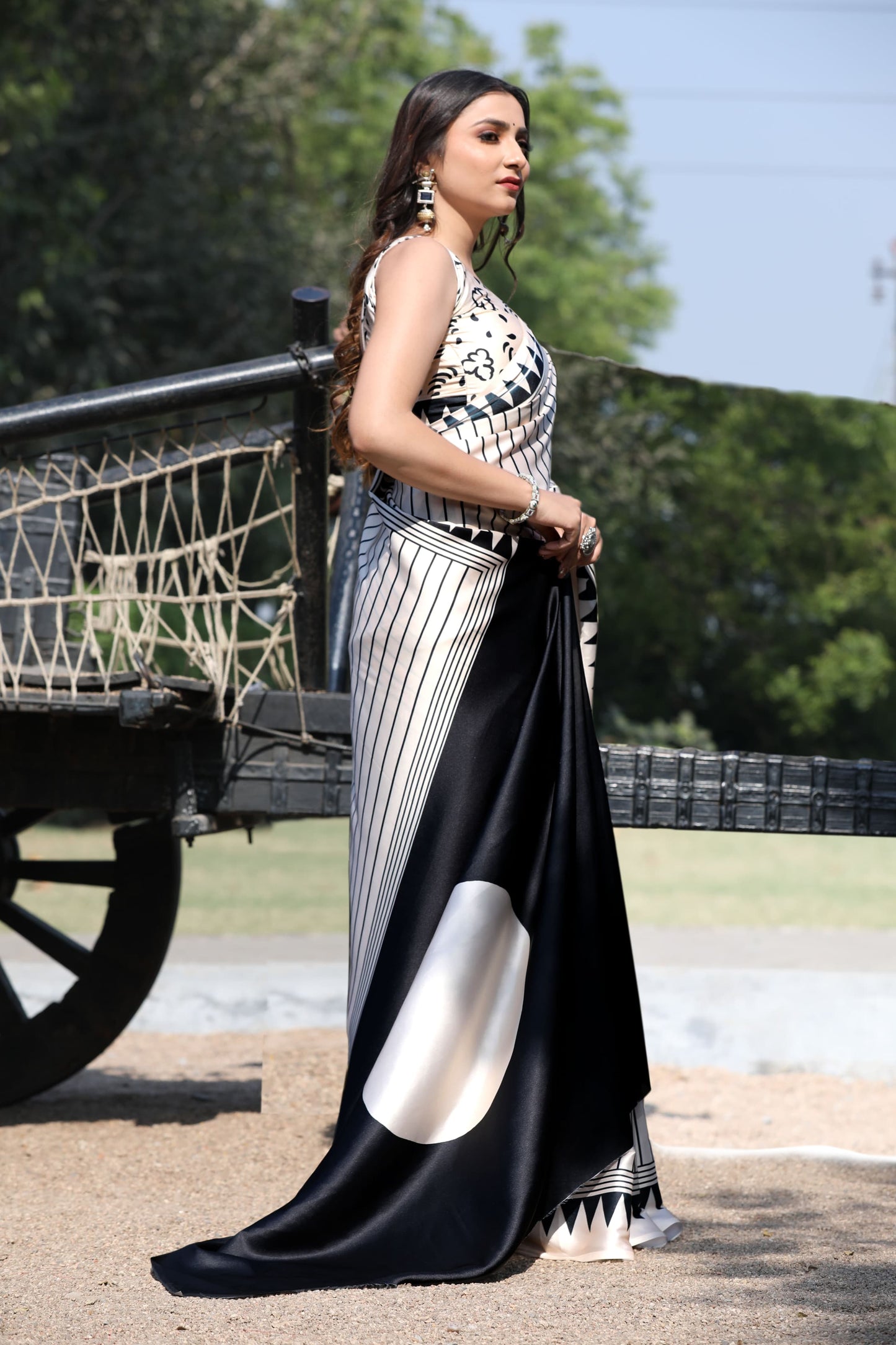 Sudha – Japan Satin Digital Print Saree A2