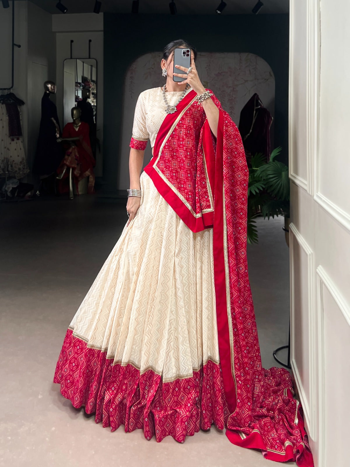 Cotton Lehenga Choli Set LNB1669OWT