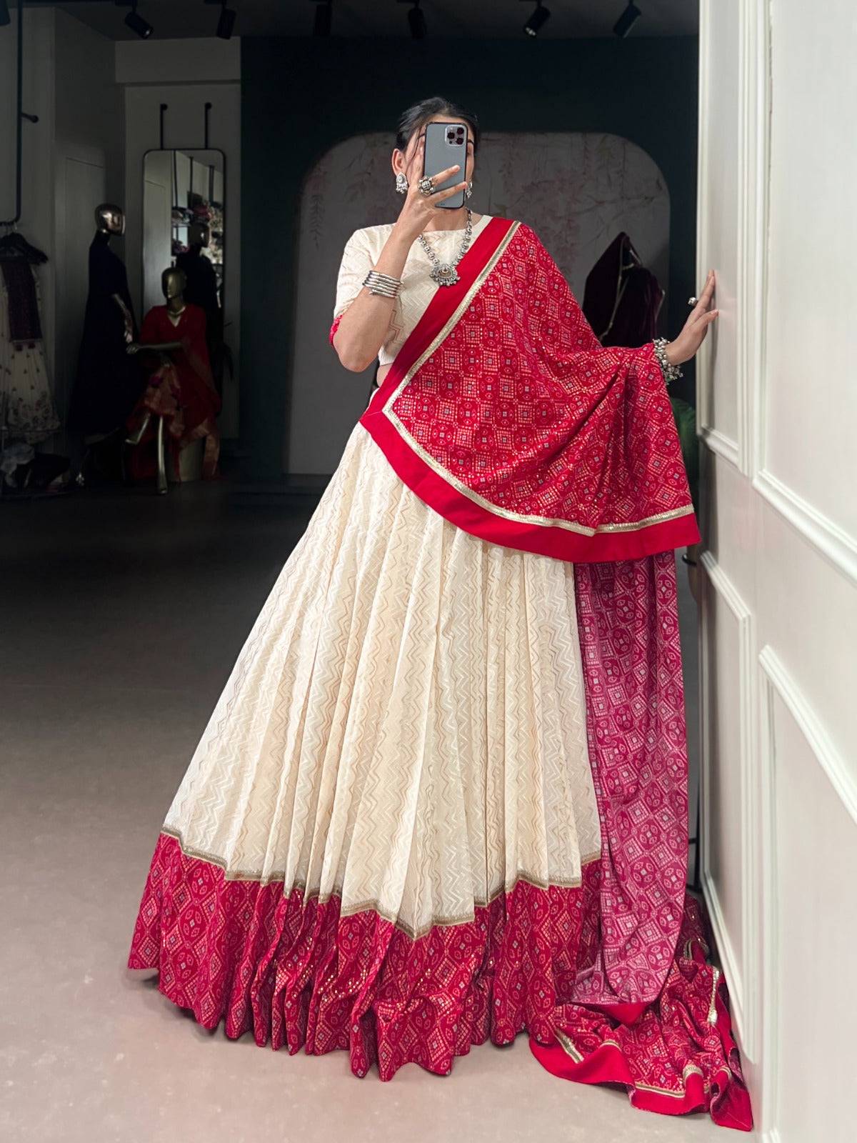 Cotton Lehenga Choli Set LNB1669OWT