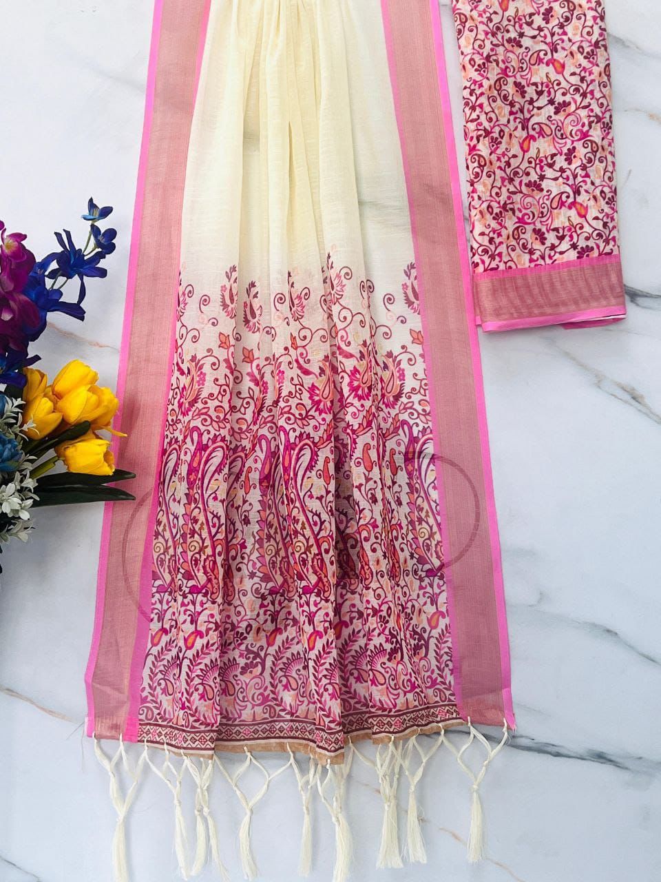 Linen Slub Cotton Sarees – Breezy Comfort & Everyday Elegance