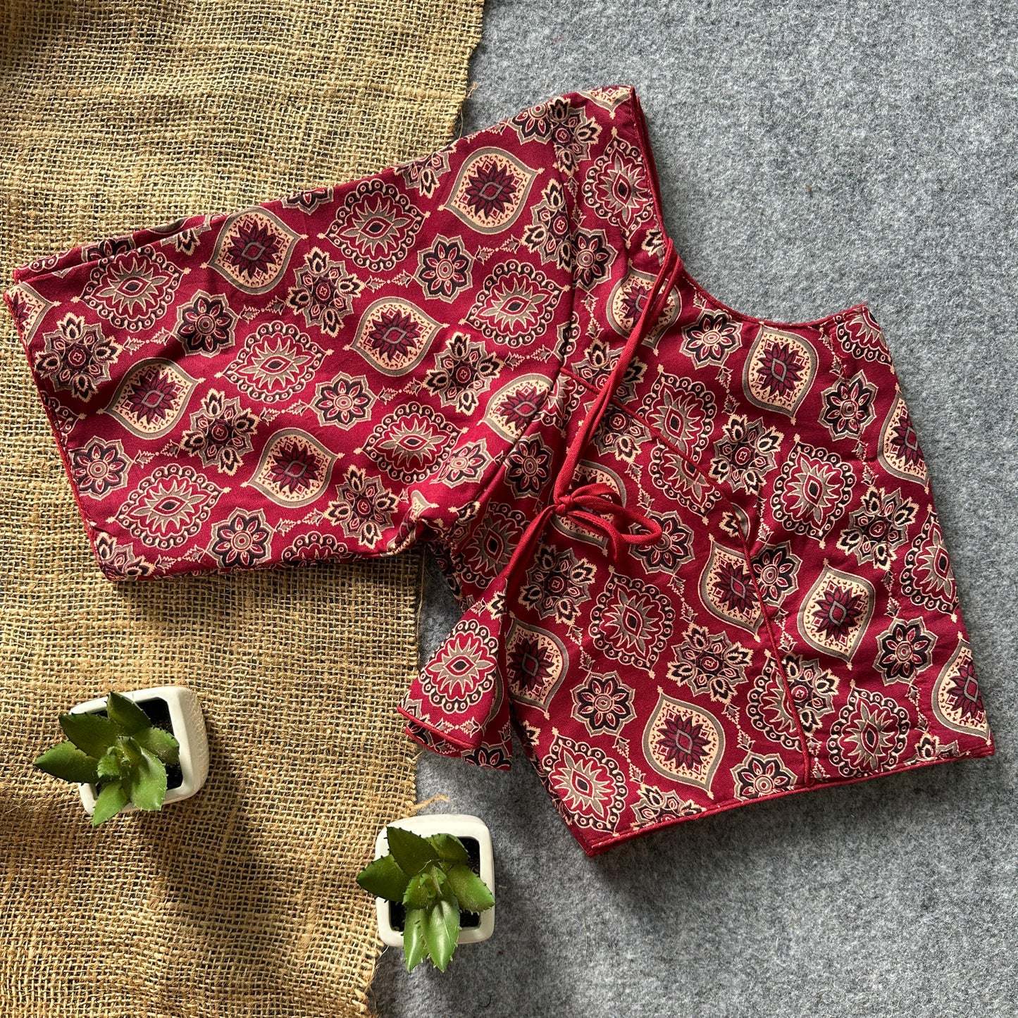 Ajrakh Cotton Ready Made Blouse – 50 AED