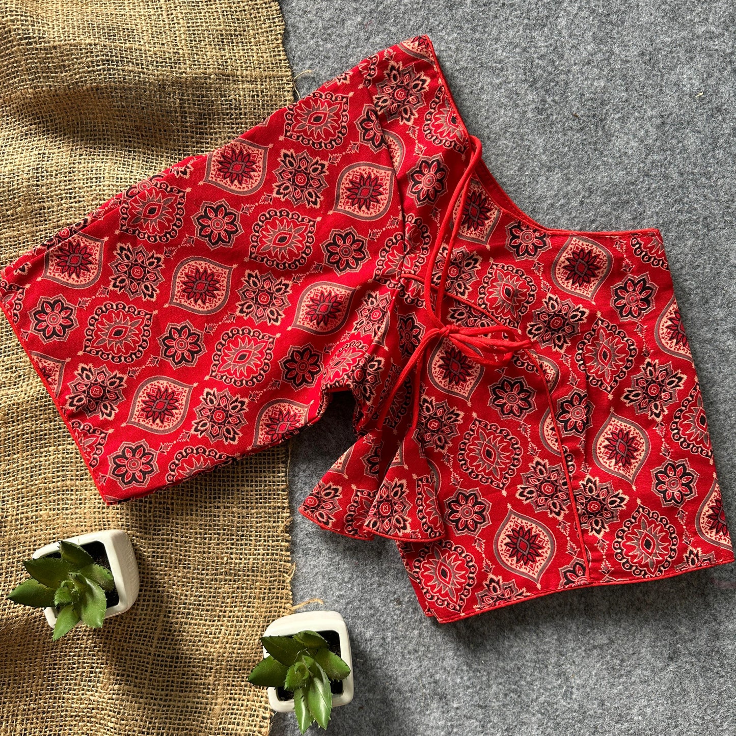 Ajrakh Cotton Ready Made Blouse – 50 AED