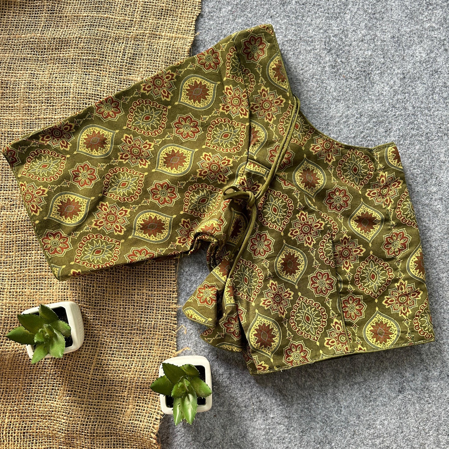Ajrakh Cotton Ready Made Blouse – 50 AED