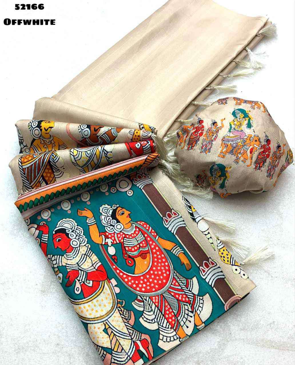 Semi Tussar Silk Sarees – 69 AED OFF WHITE