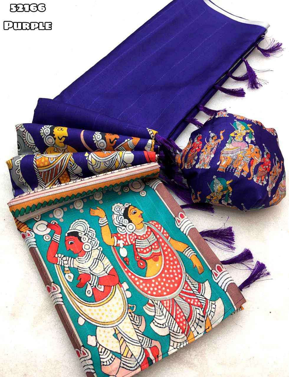 Semi Tussar Silk Sarees – 69 AED PURPLE