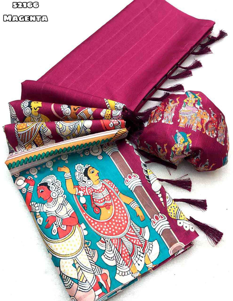 Semi Tussar Silk Sarees – 69 AED MAGENTA