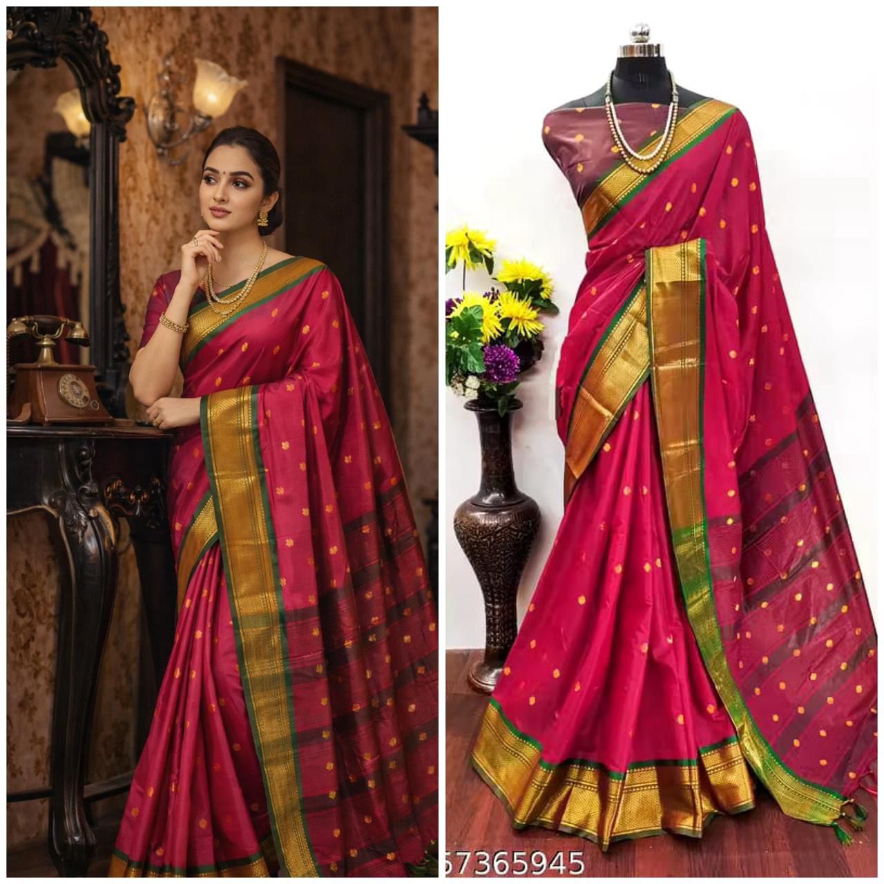 Cotton Silk Sarees with Jacquard Borders – 50 AED