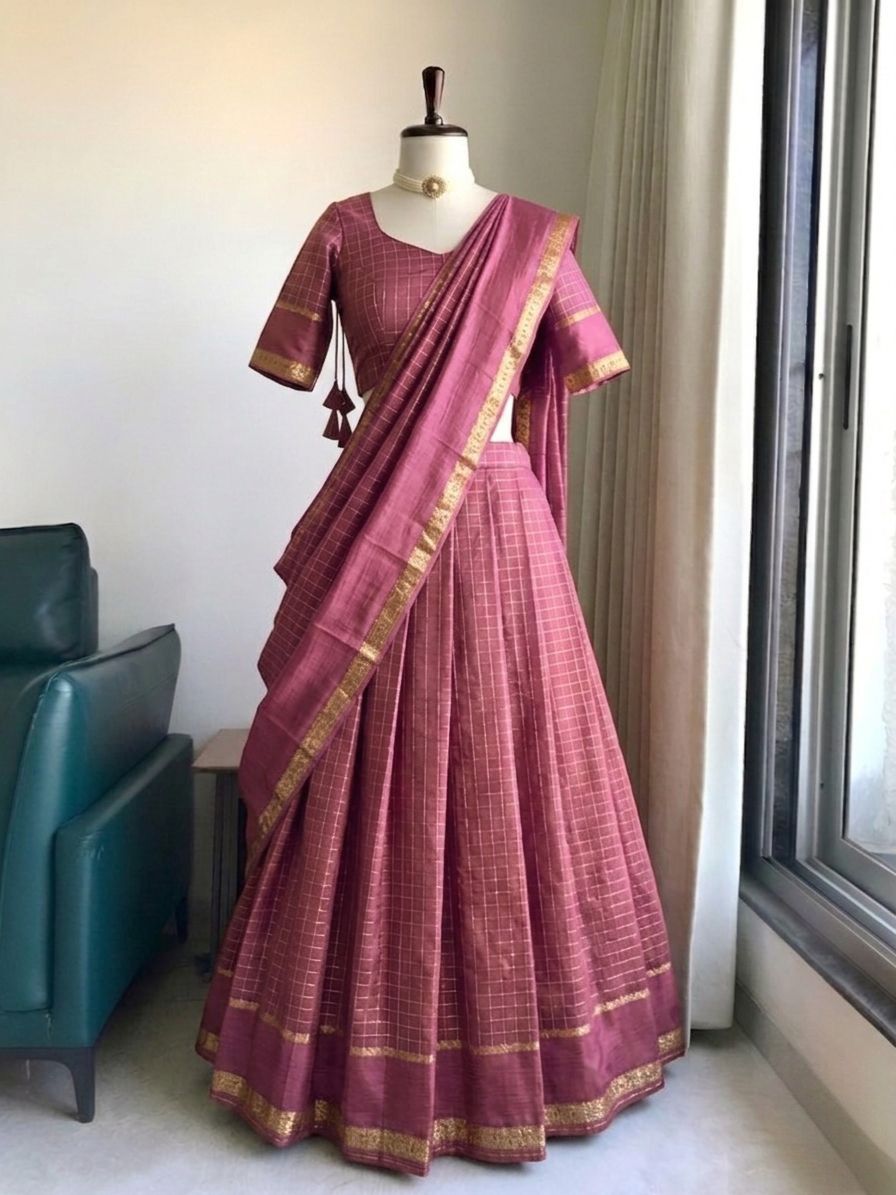 Georgette Viscose Readymade Lehenga Set – 99 AED