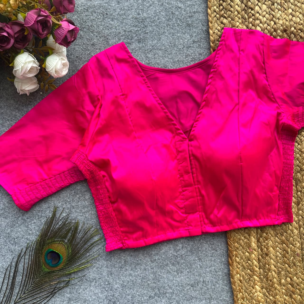 Side Elastic Stretchable Blouse – 50 AED