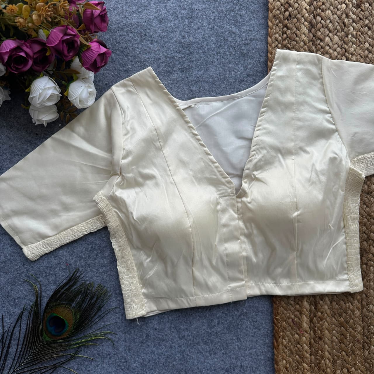Side Elastic Stretchable Blouse – 50 AED