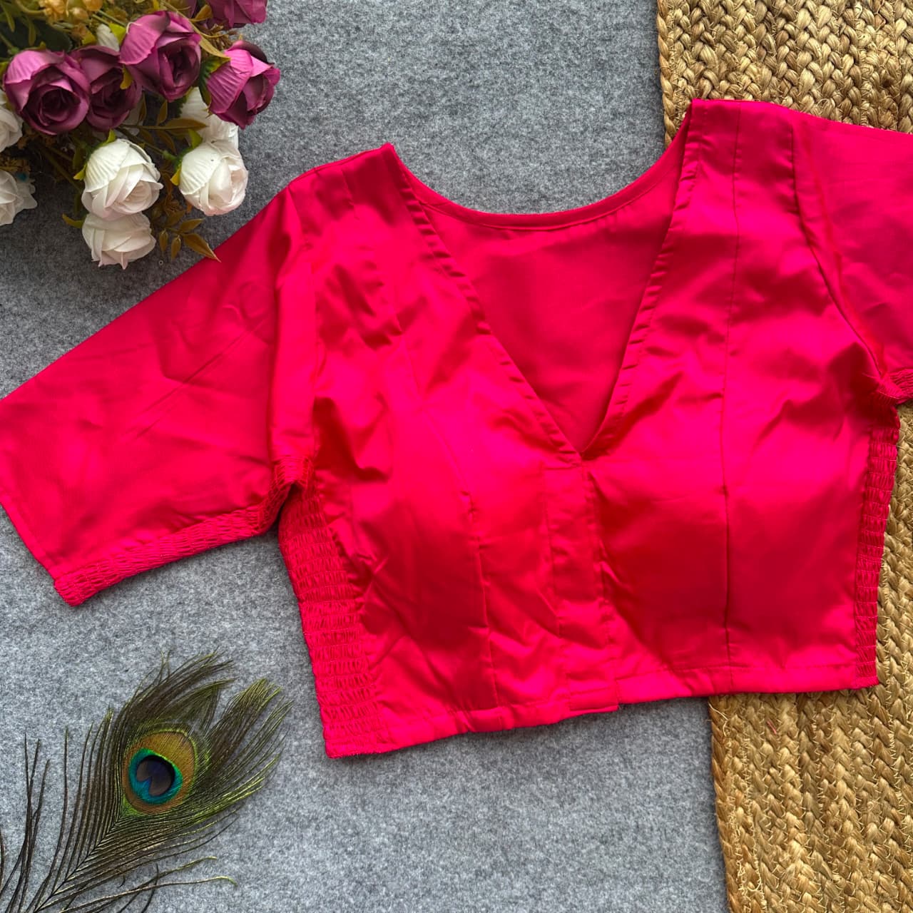 Side Elastic Stretchable Blouse – 50 AED