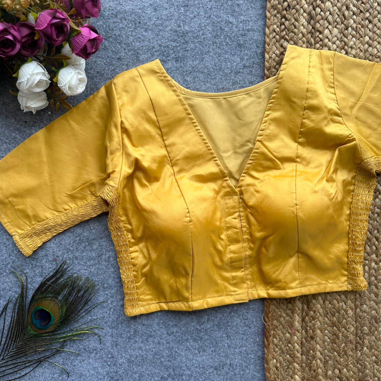 Side Elastic Stretchable Blouse – 50 AED