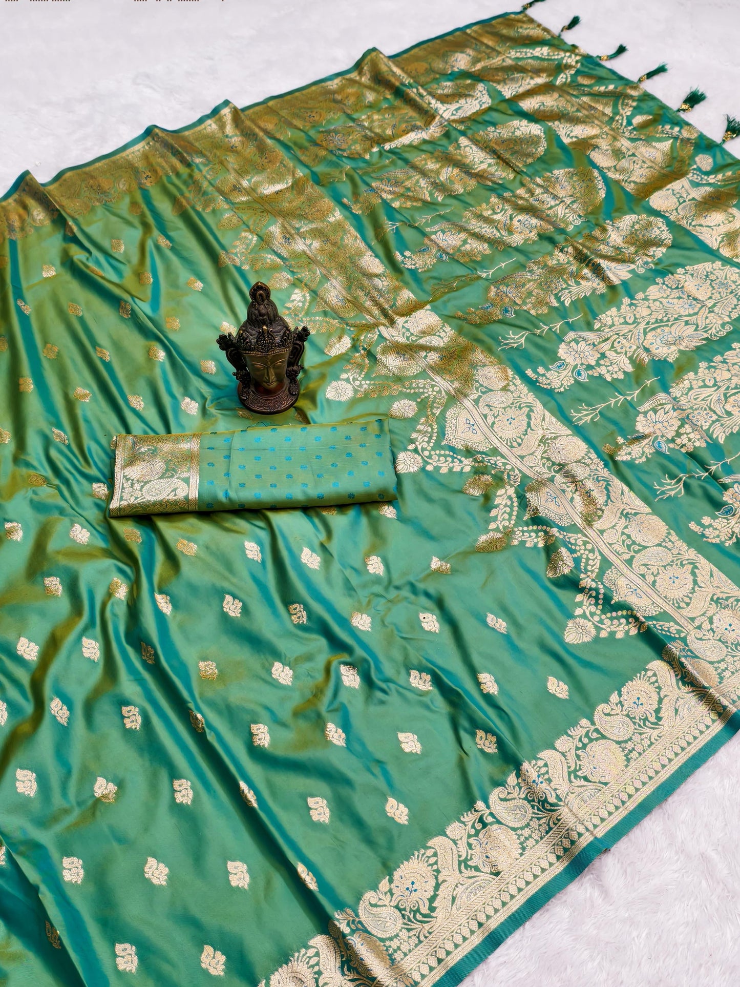 Soft Two Tone Silk Banarasi Weaving Saree – 99 AED