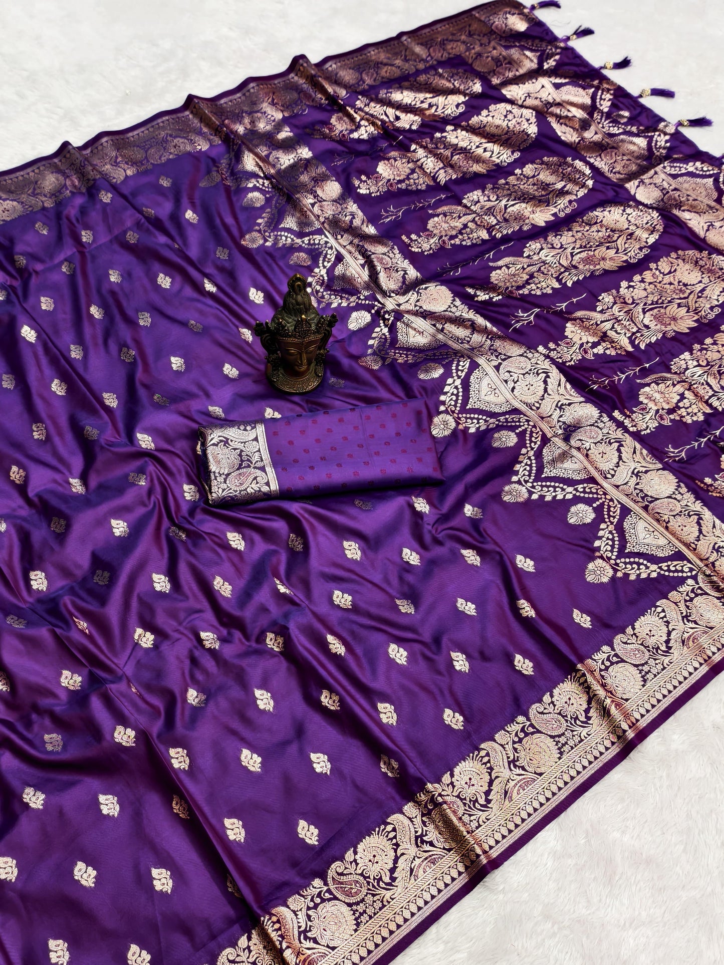 Soft Two Tone Silk Banarasi Weaving Saree – 99 AED