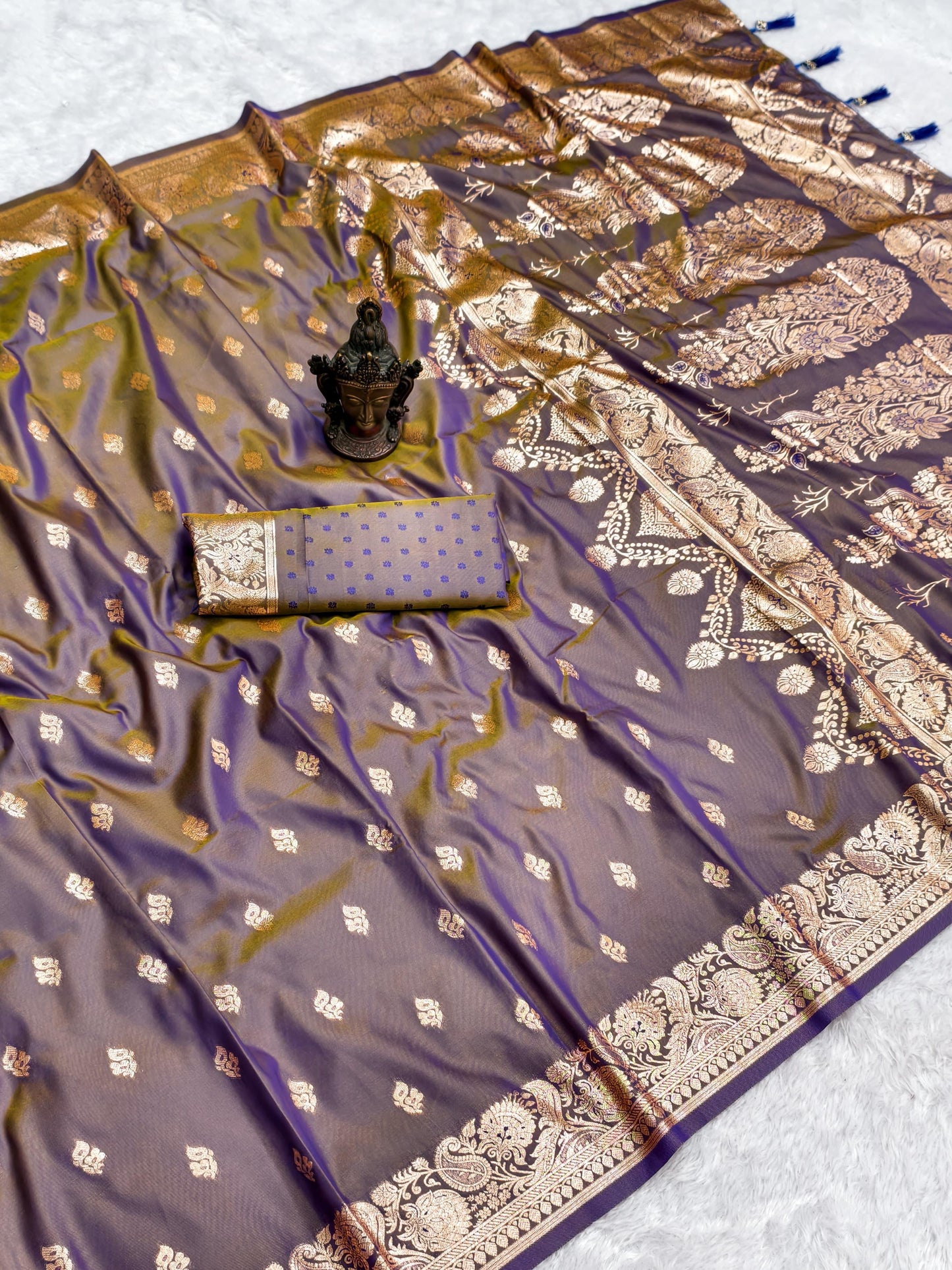 Soft Two Tone Silk Banarasi Weaving Saree – 99 AED