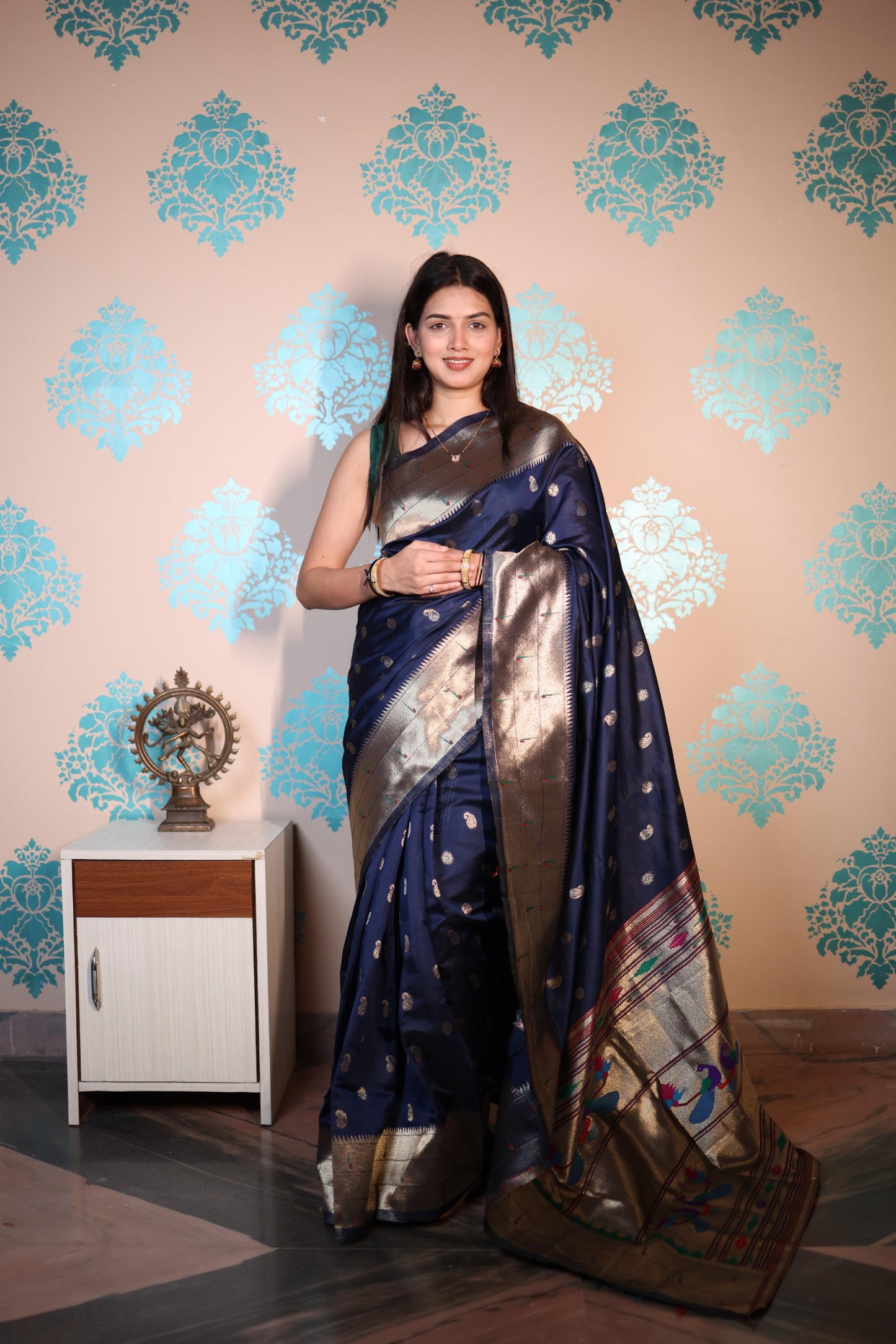 Soft Semi Paithani Silk Saree – 59 AED