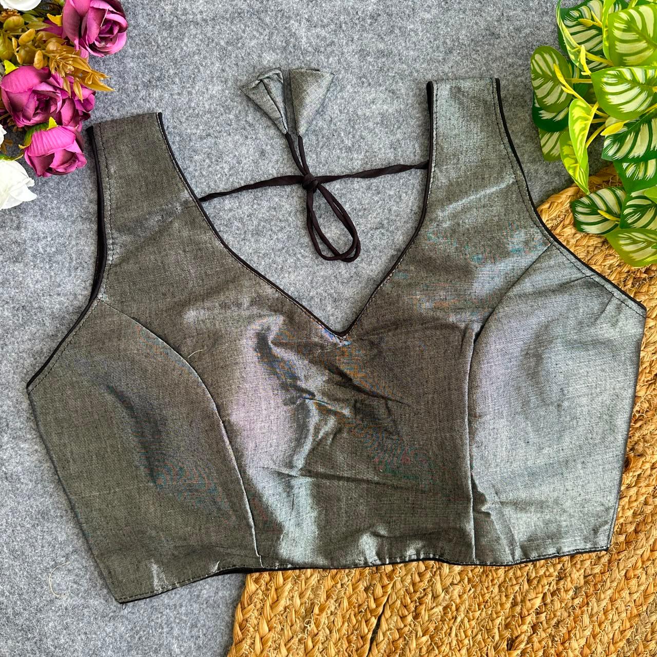 Soft South Tissue Silk Readymade Blouse – 39 AED