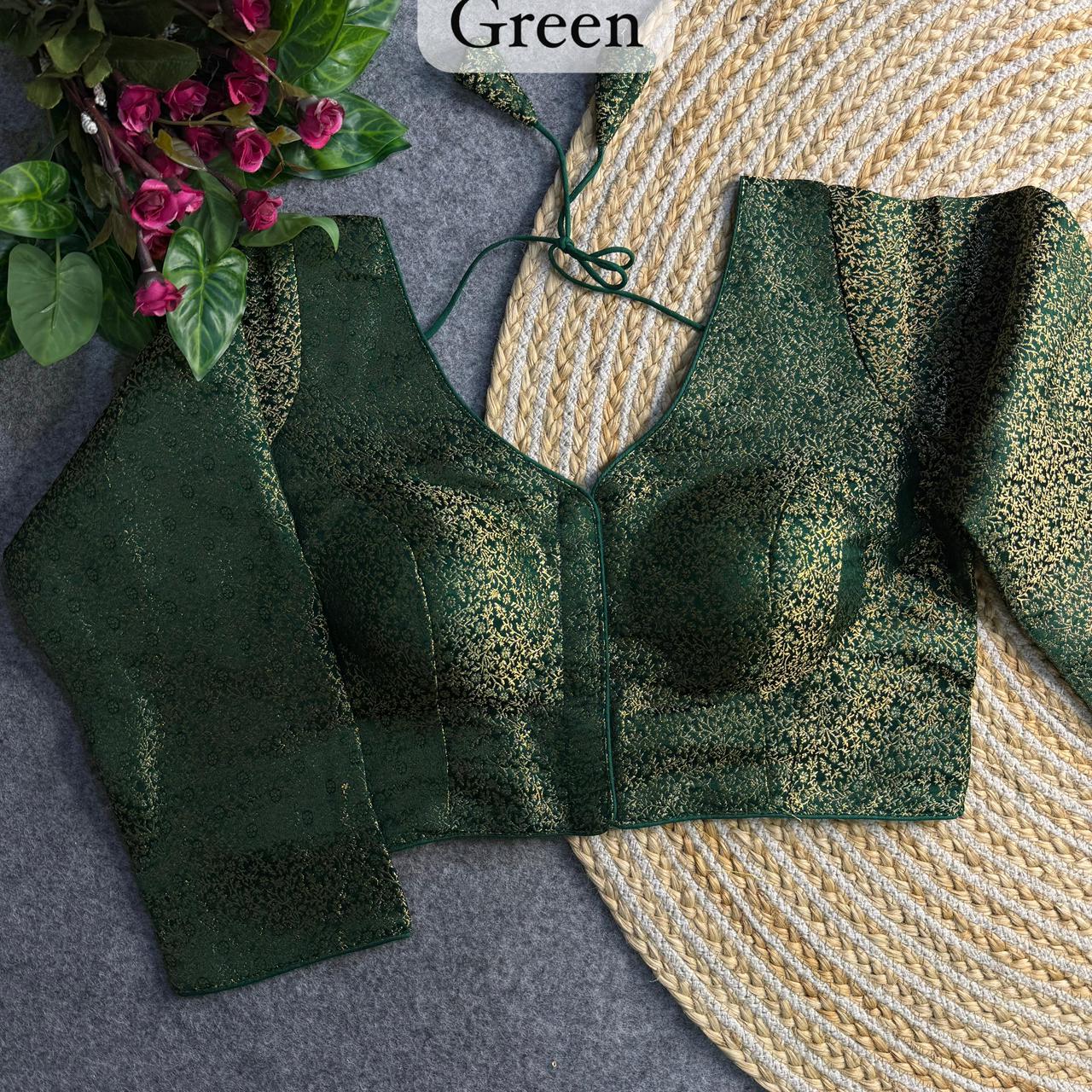 Banarasi Brocade Silk Readymade Long Sleeve Blouse – 50 AED