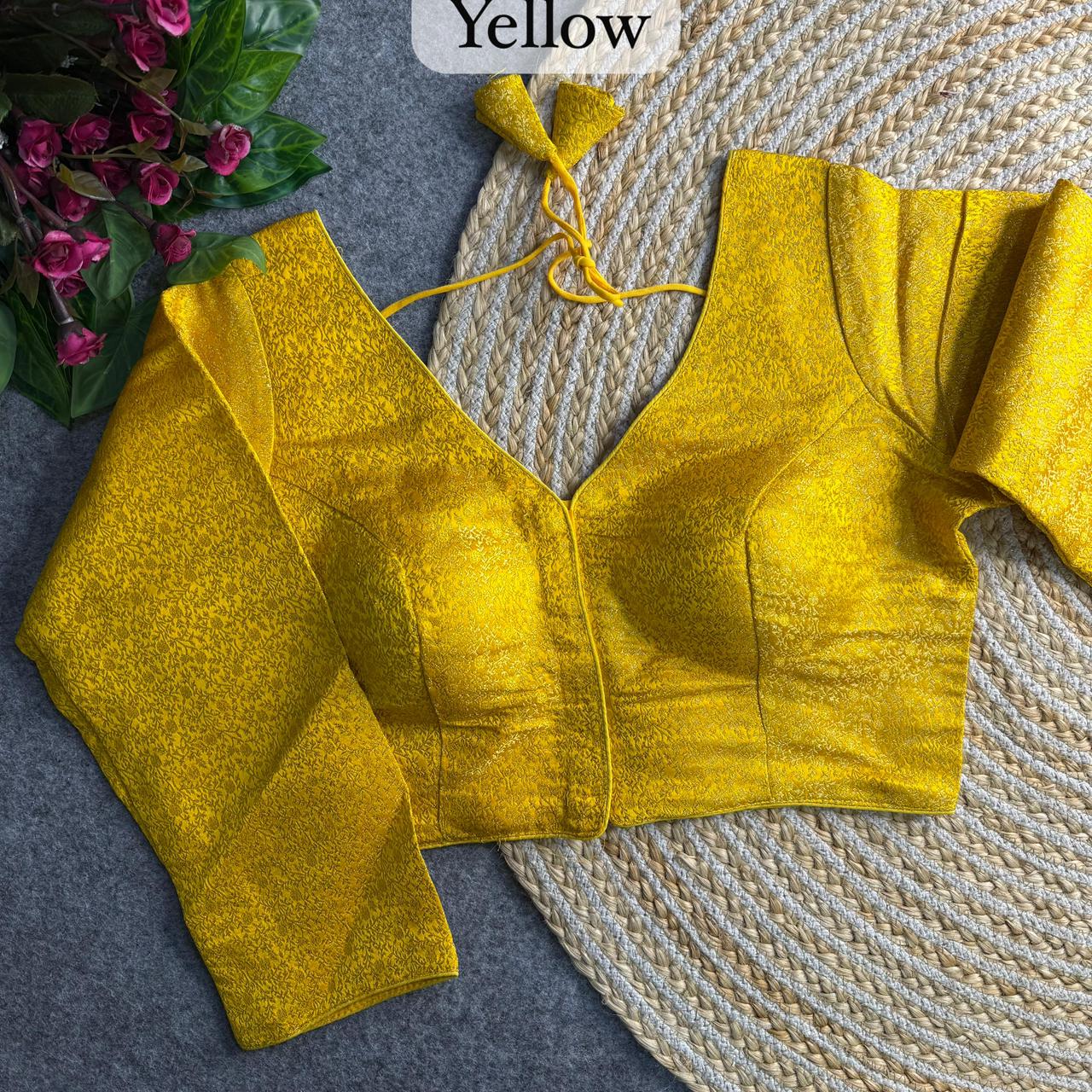 Banarasi Brocade Silk Readymade Long Sleeve Blouse – 50 AED