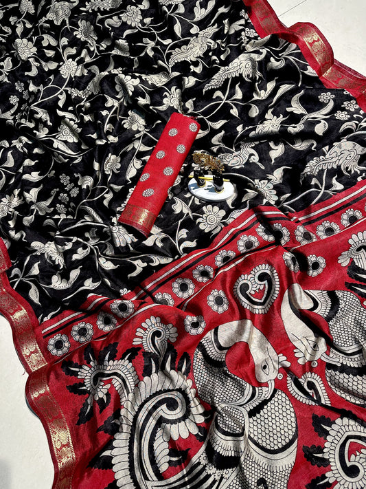 Mangalgiri Silk Kalamkari Saree – 99 AED