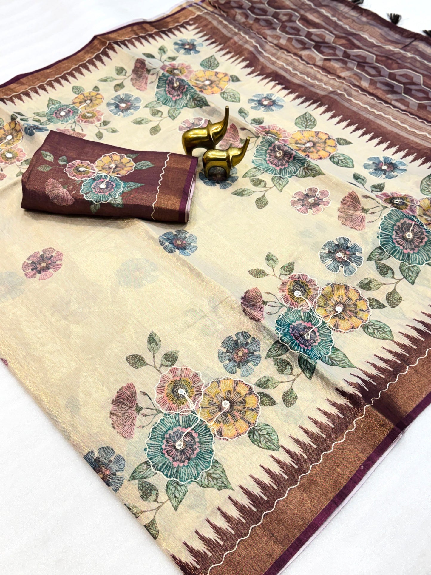 Soft Erode Tissue Silk Saree with Temple Borders– 79 AED