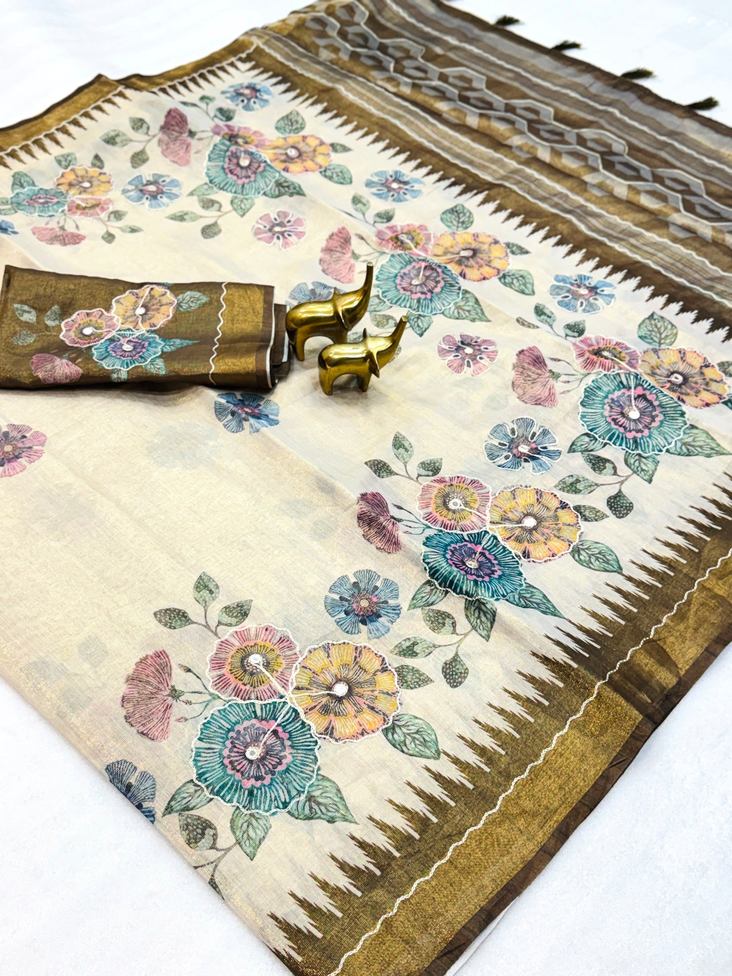 Soft Erode Tissue Silk Saree with Temple Borders– 79 AED