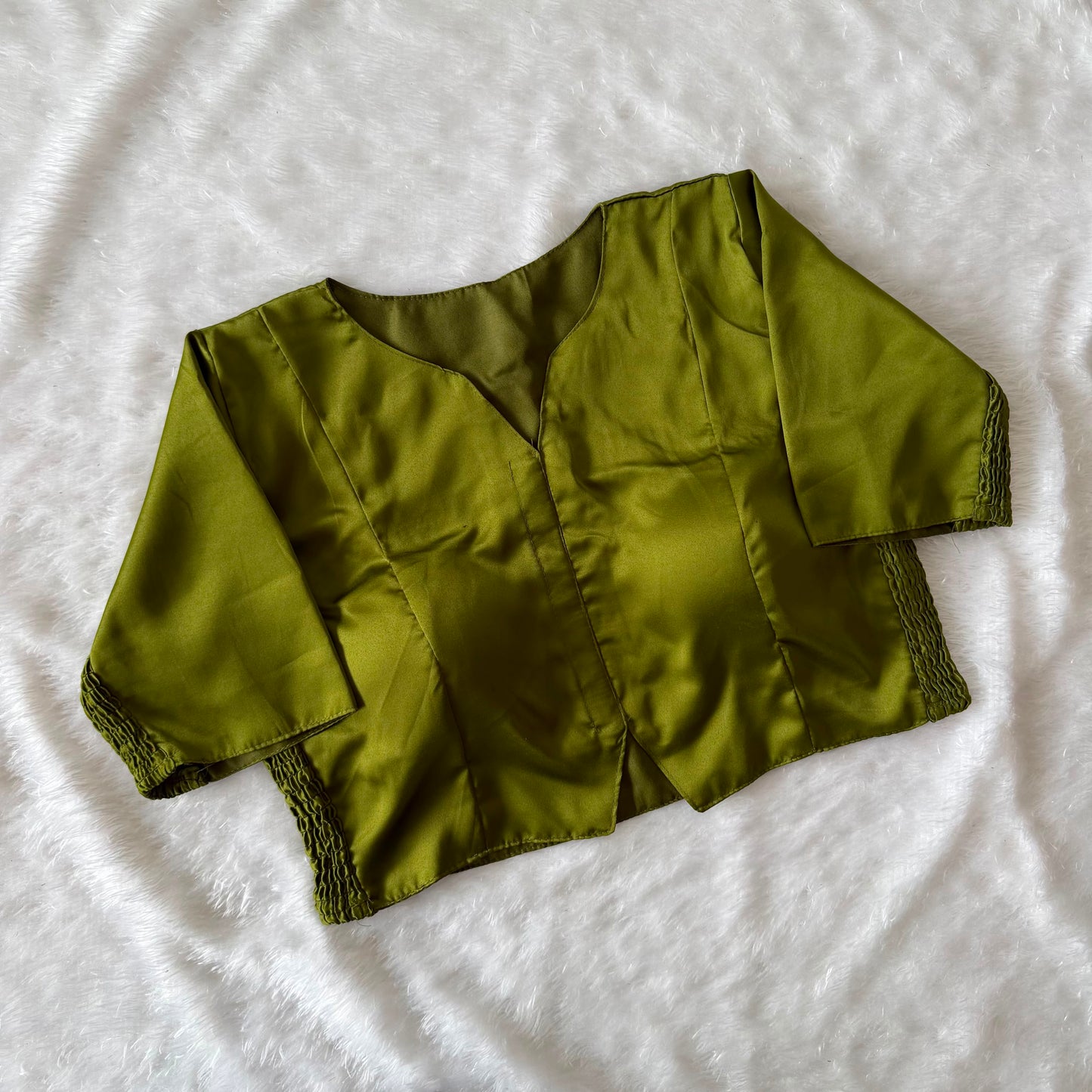 Muslin Silk Readymade Side Elastic Stretchable Blouse – 50 AED