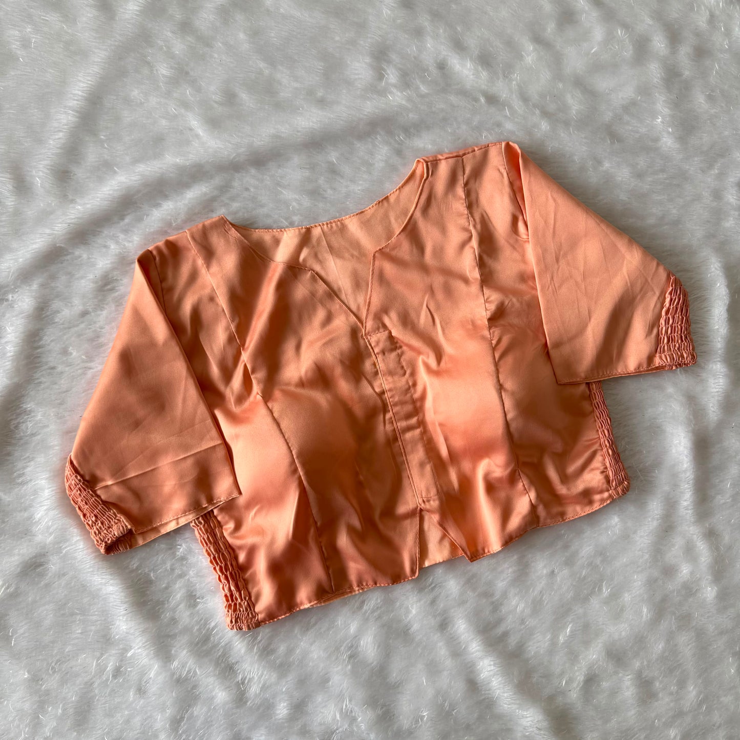 Muslin Silk Readymade Side Elastic Stretchable Blouse – 50 AED