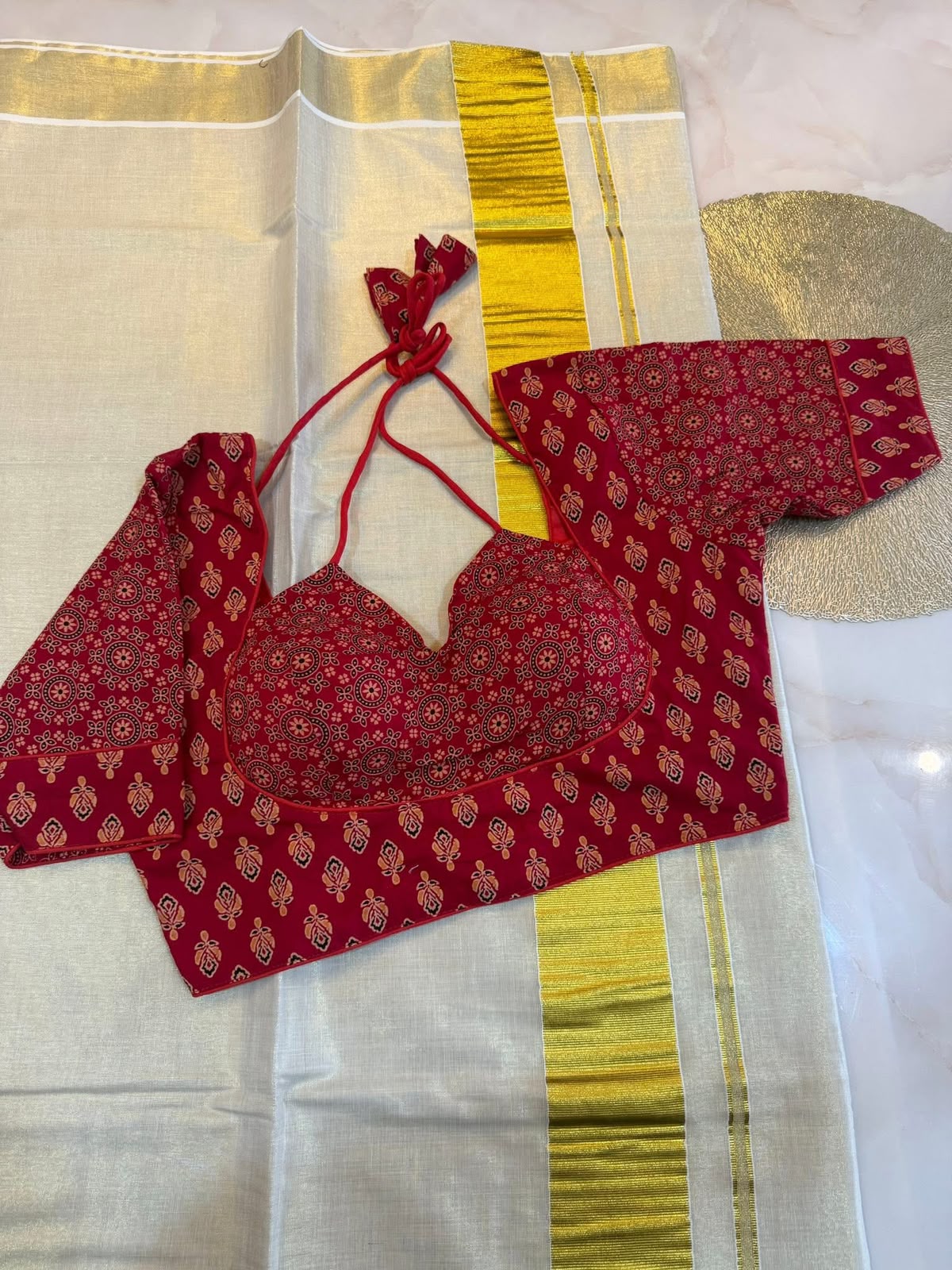 Madhubala Readymade Halter Neck Blouse – 50 AED