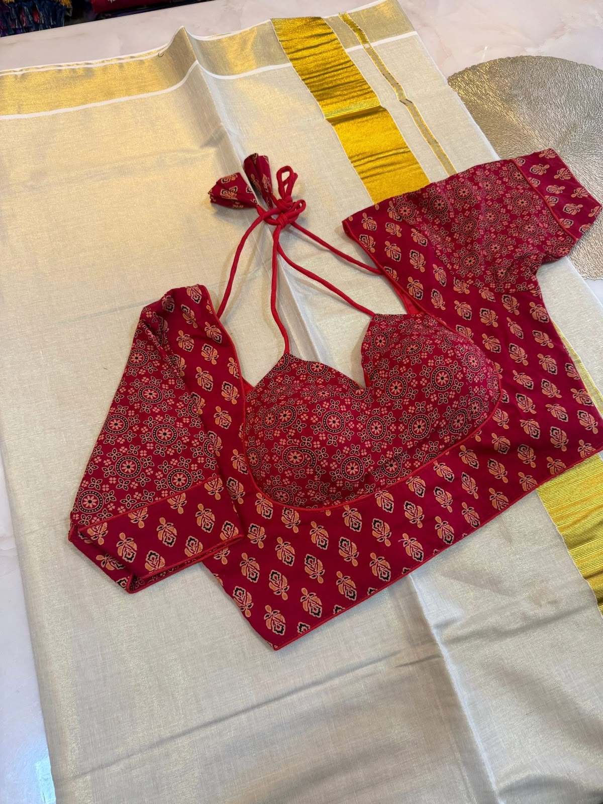 Madhubala Readymade Halter Neck Blouse – 50 AED