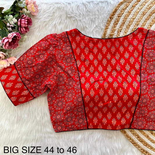 Readymade Ajrakh Cotton Plus Size Blouse – 50 AED