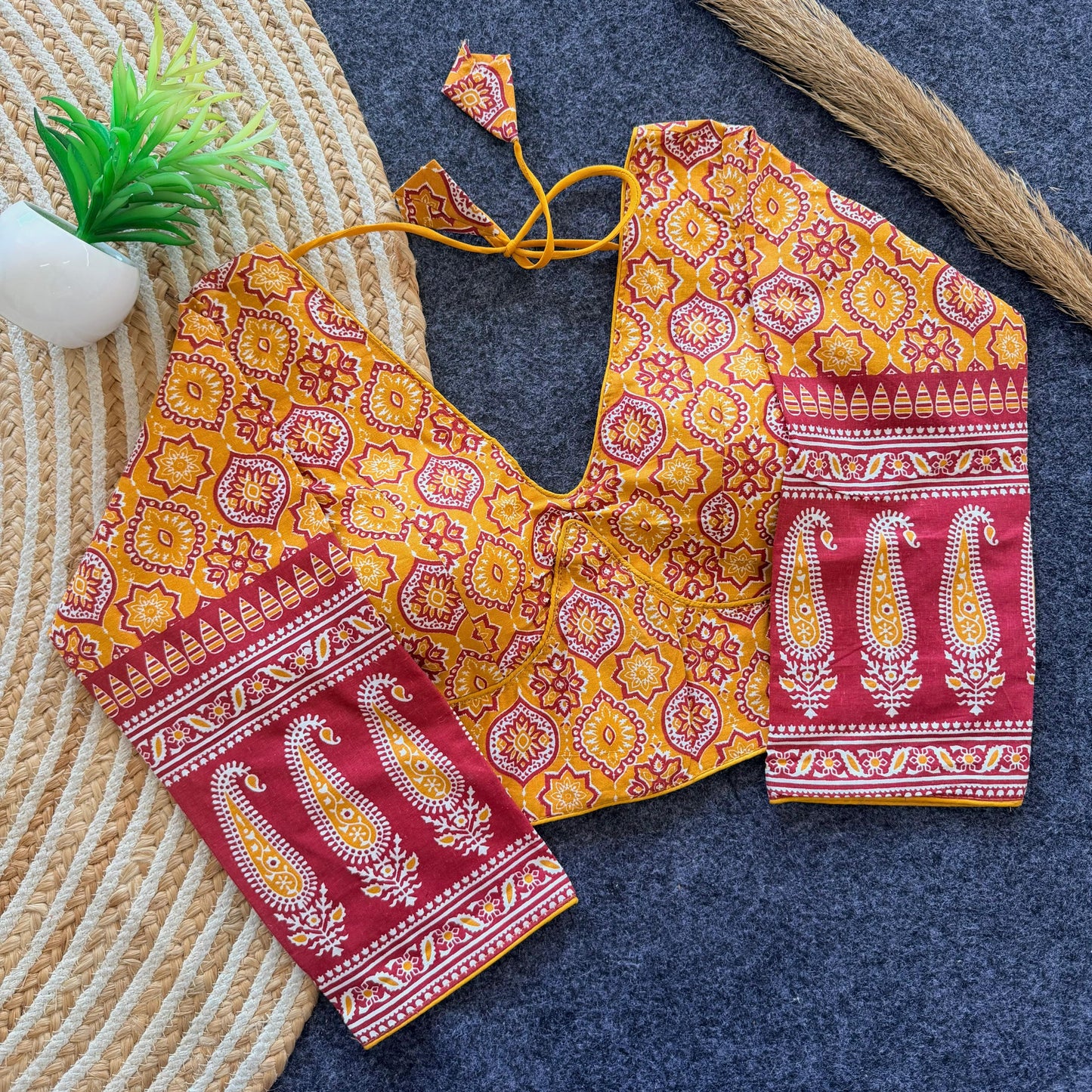 Ajrakh Cotton Readymade Blouse – 50 AED
