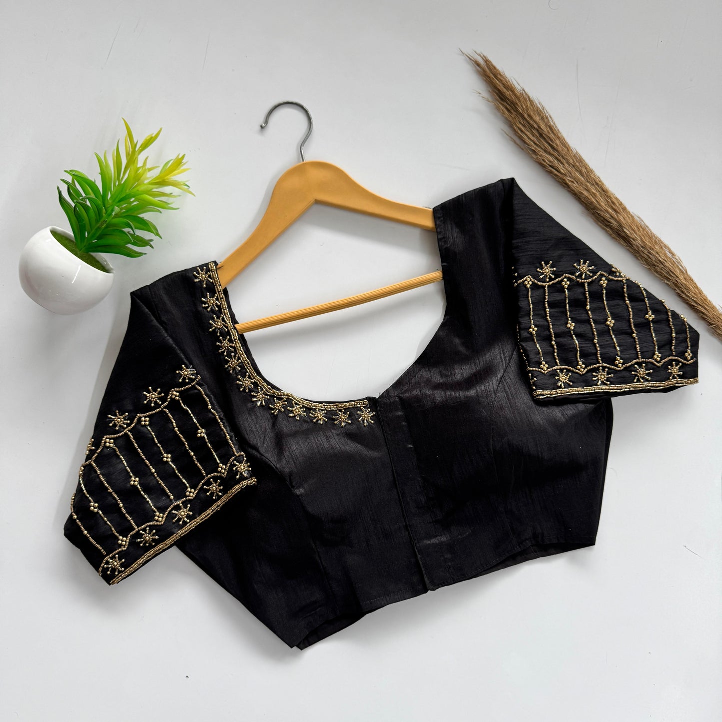 Soft Silk Handcrafted Beadwork Readymade Blouse – 79 AED