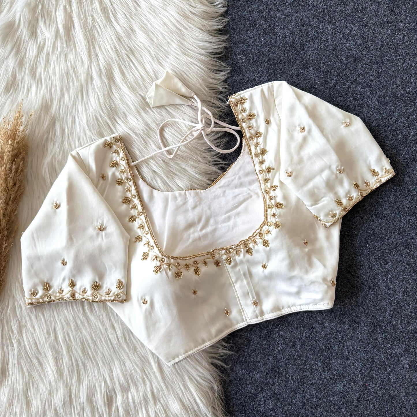 Handcrafted Beadwork Readymade Blouse – 89 AED