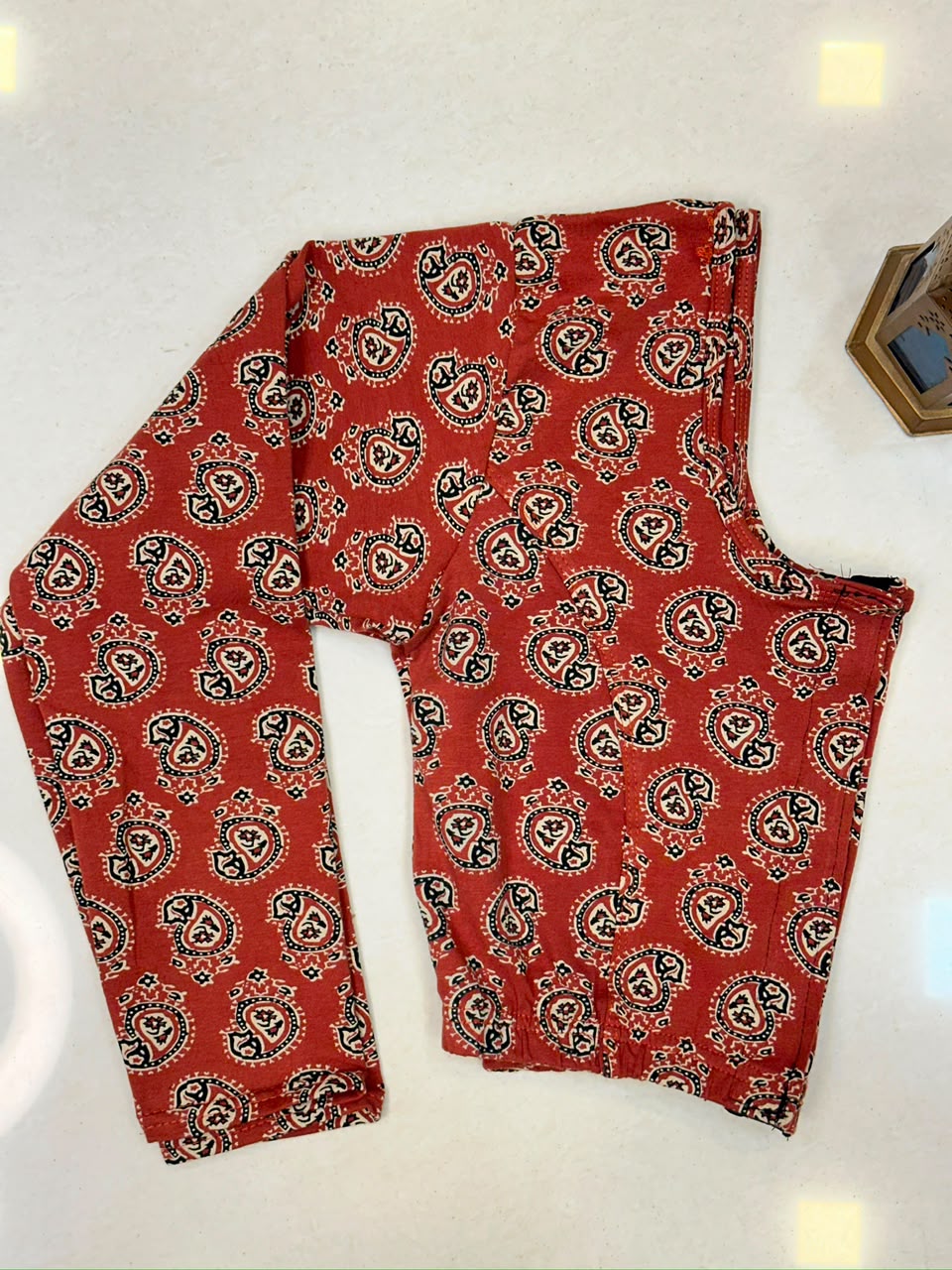 5501 - Elastic Long Sleeve Stretchable Ajrakh Blouse – 39 AED
