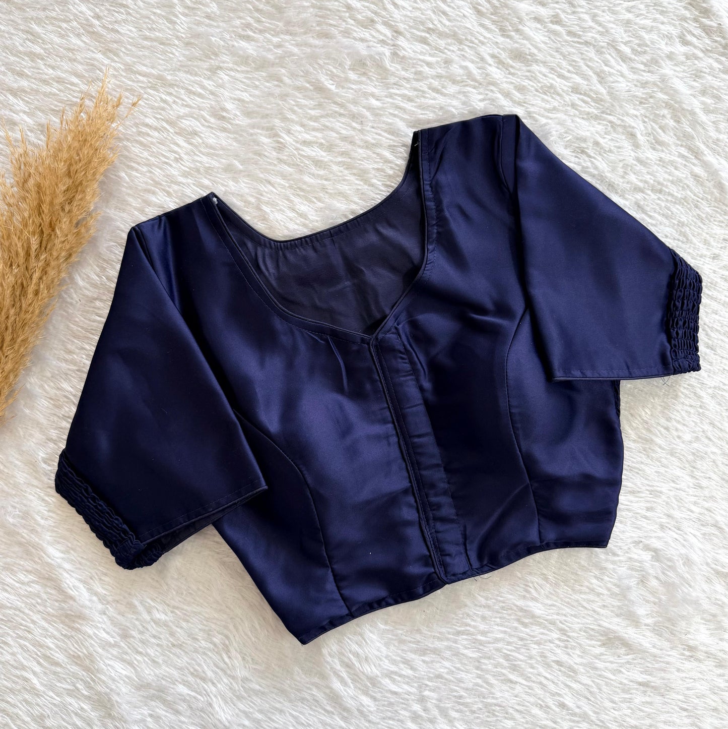Plain Stretchable Readymade Blouse – Plus Size