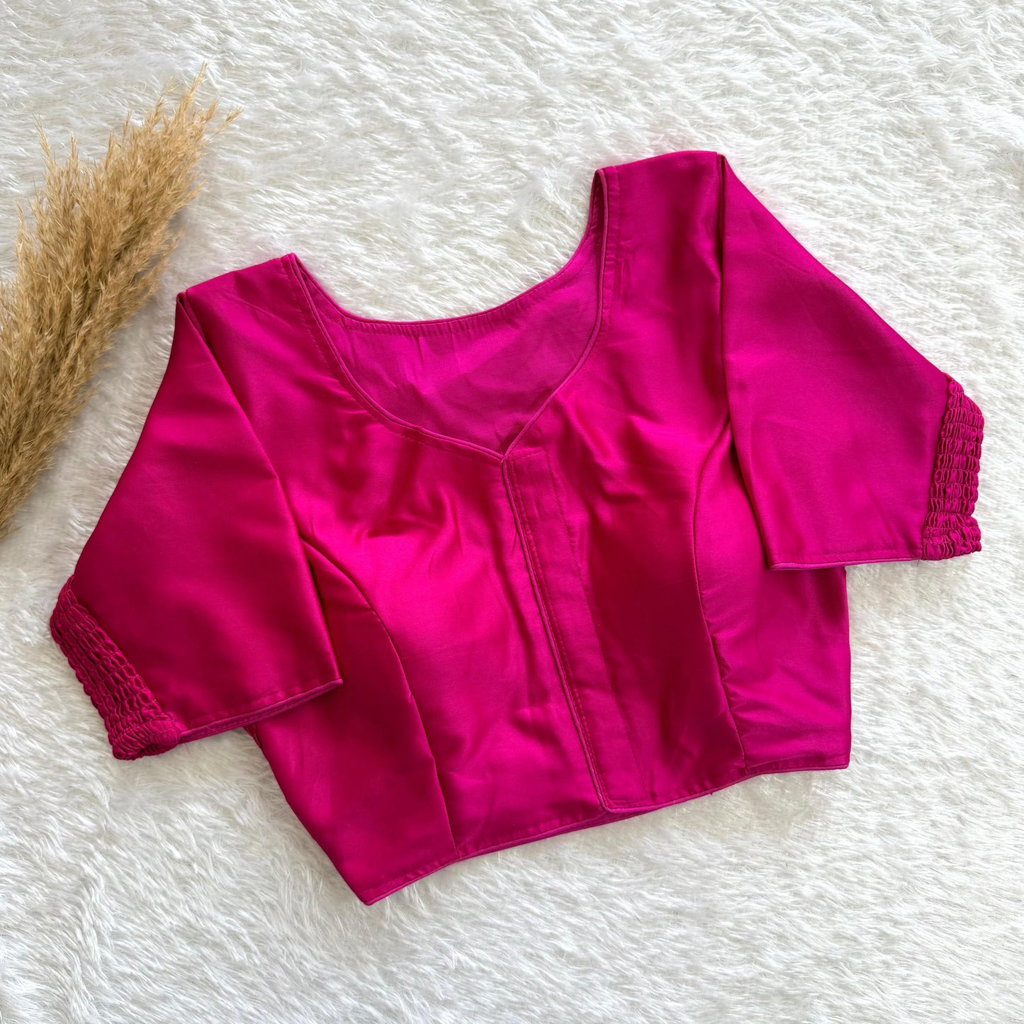 Plain Stretchable Readymade Blouse – Plus Size
