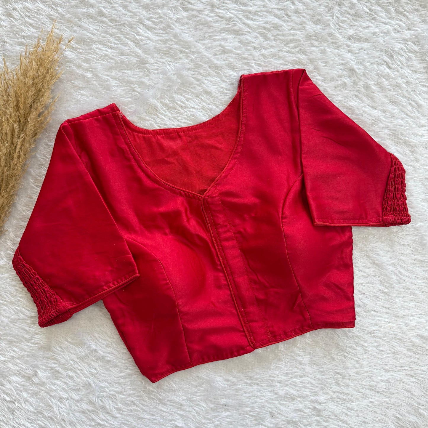 Plain Stretchable Readymade Blouse – Plus Size