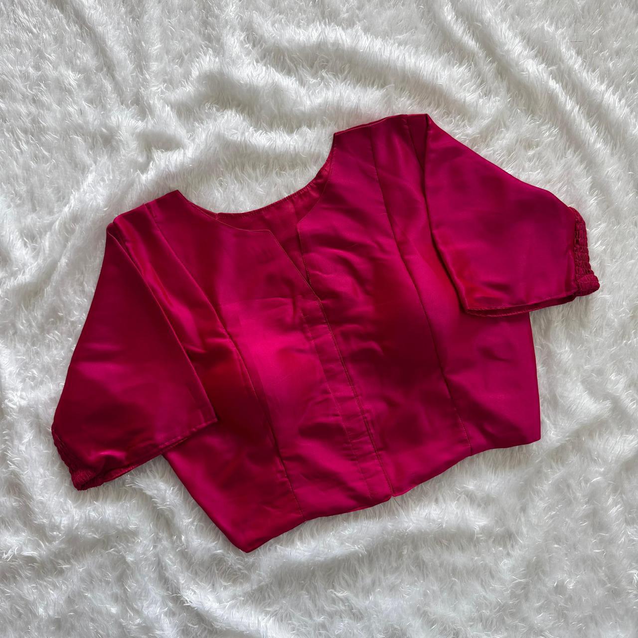 Plain Stretchable Readymade Blouse – Plus Size