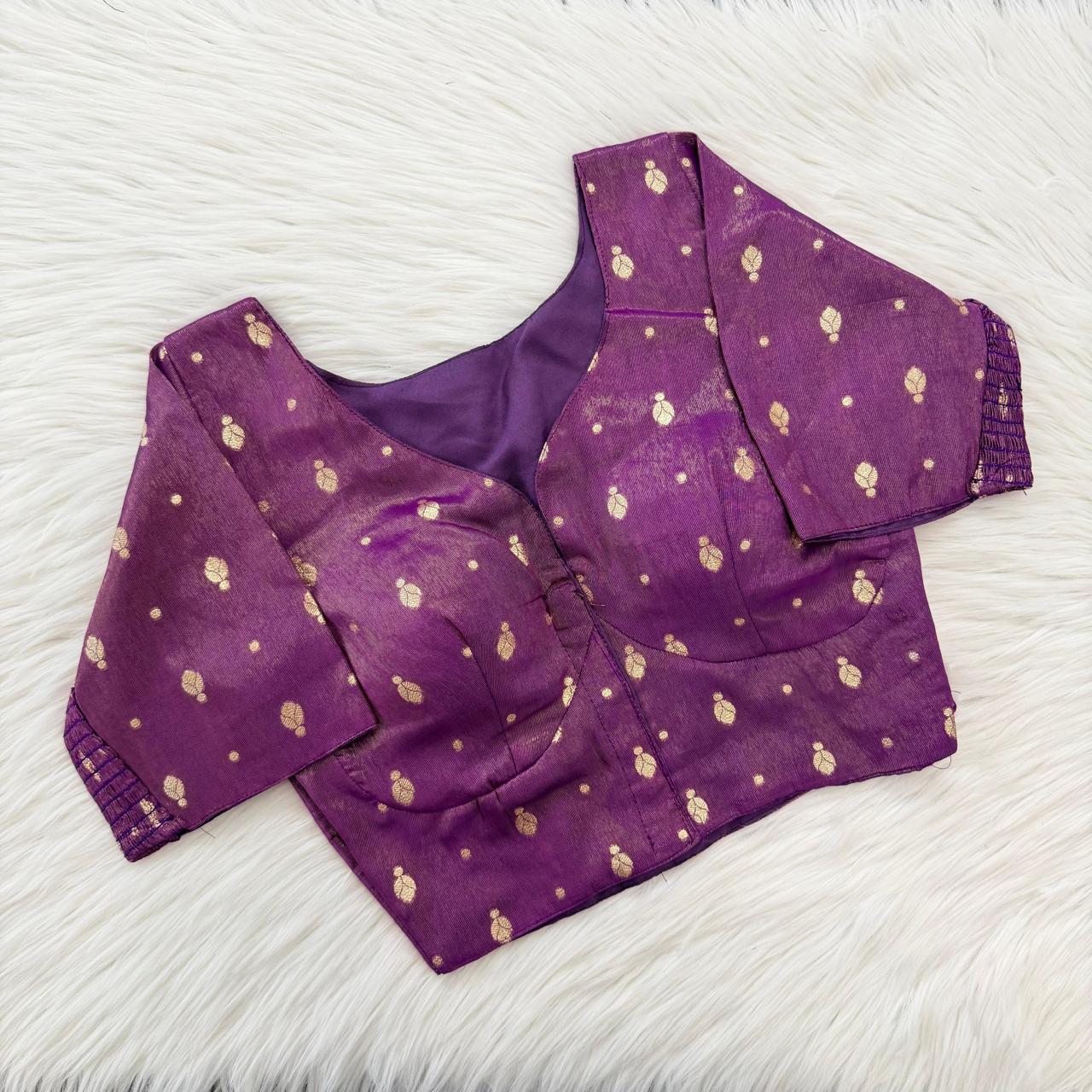 Tissue Brocade Stretchable Readymade Blouse – 55 AED
