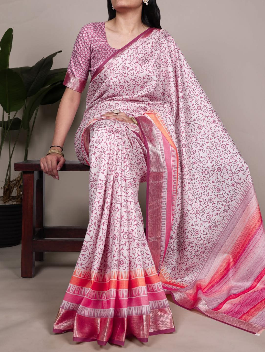 Viscose Cotton Silk Saree