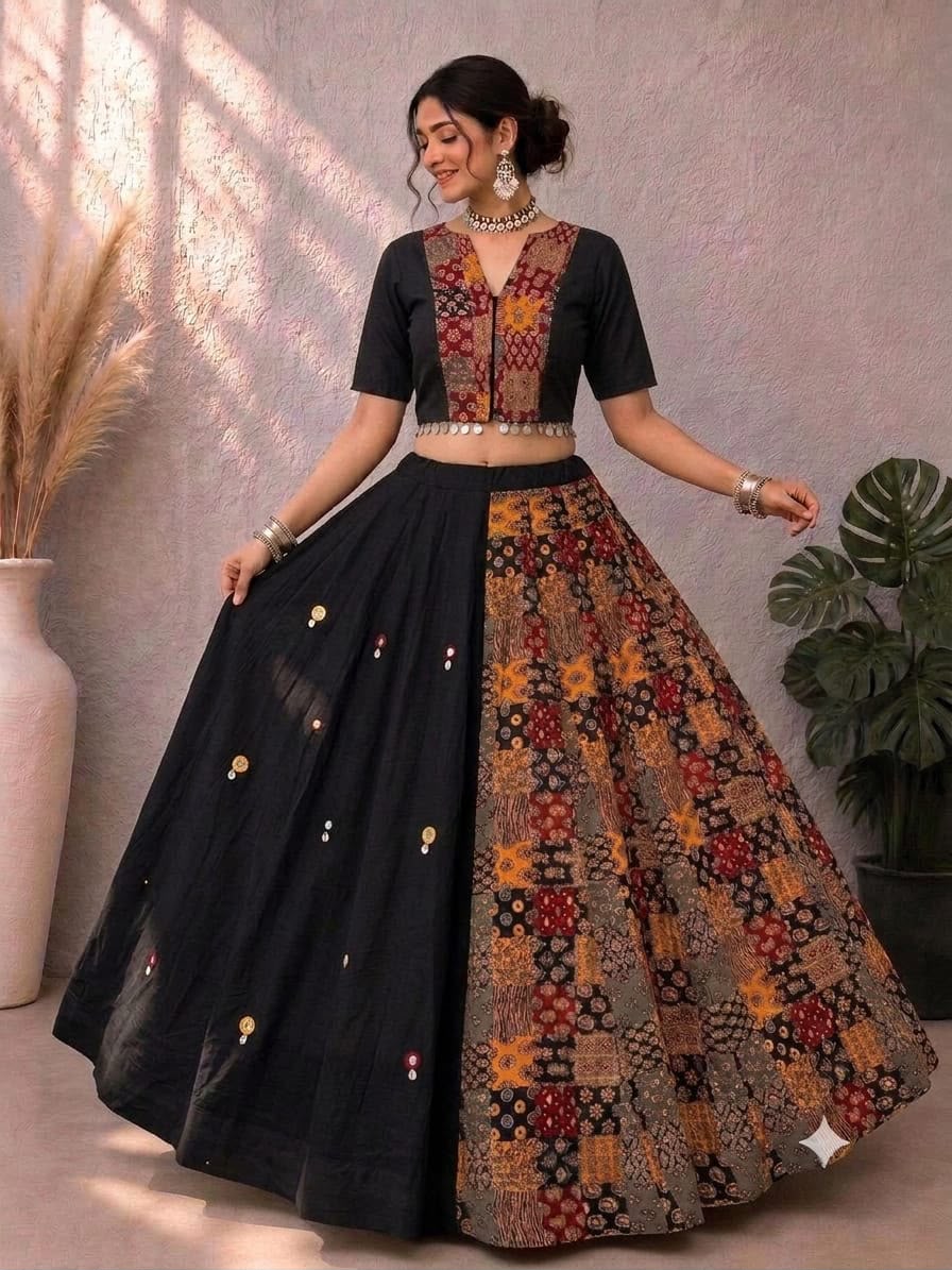 Navaratri Special Ajrakh Cotton Chaniya Choli