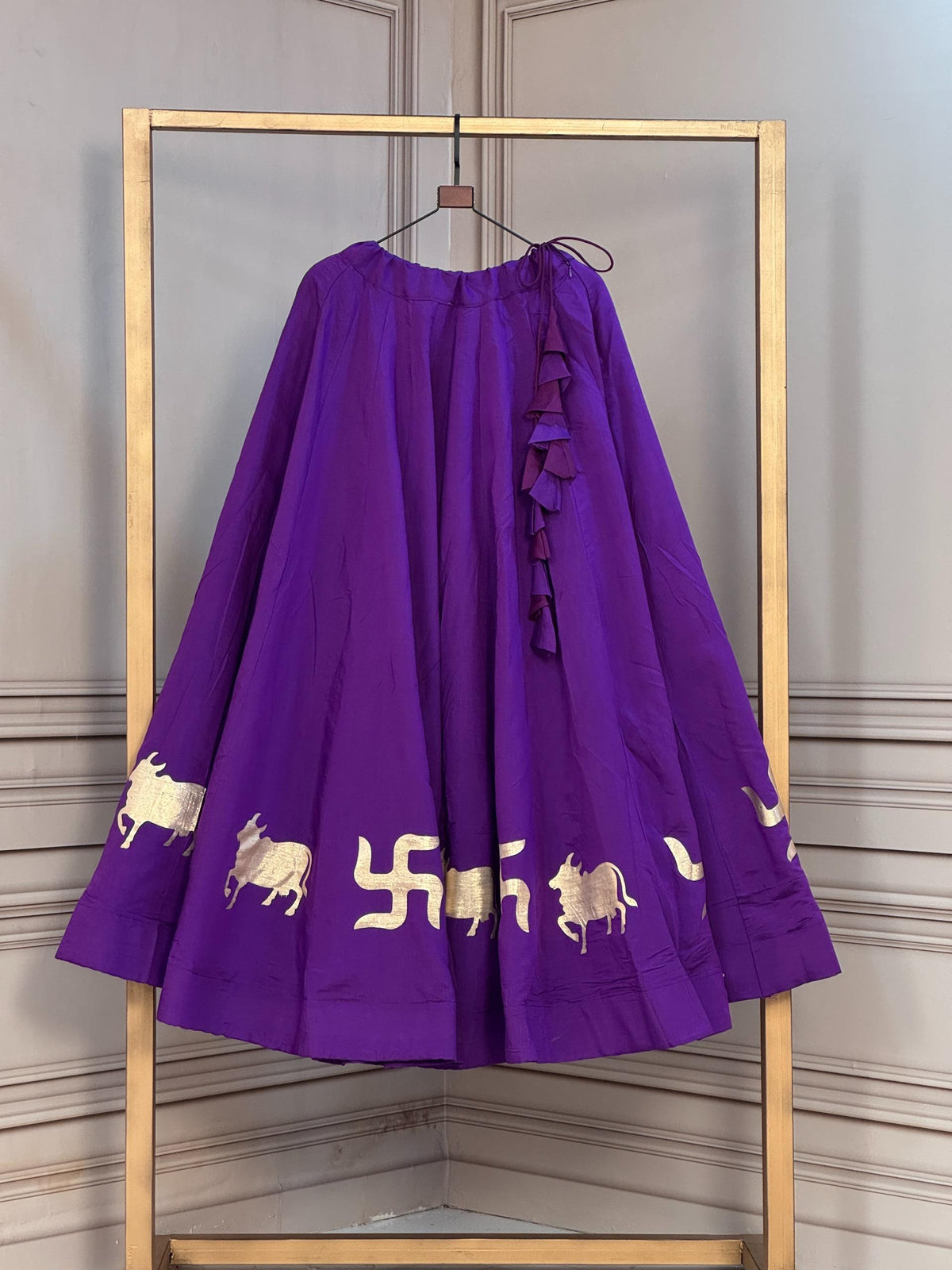 Navaratri Special Roman Silk Chaniya Skirt